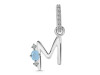 Aquamarine & White Topaz Alphabet M Pendant AQM-RDA-39.