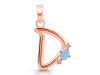 Aquamarine & White Topaz Alphabet D Pendant AQM-RDA-4.