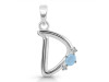 Aquamarine & White Topaz Alphabet D Pendant AQM-RDA-4.