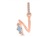 Aquamarine & White Topaz Alphabet N Pendant AQM-RDA-40.