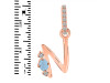 Aquamarine & White Topaz Alphabet N Pendant AQM-RDA-40.