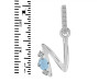 Aquamarine & White Topaz Alphabet N Pendant AQM-RDA-40.
