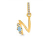 Aquamarine & White Topaz Alphabet N Pendant AQM-RDA-40.