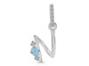 Aquamarine & White Topaz Alphabet N Pendant AQM-RDA-40.