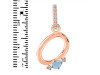 Aquamarine & White Topaz Alphabet O Pendant AQM-RDA-41.