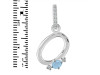 Aquamarine & White Topaz Alphabet O Pendant AQM-RDA-41.