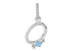 Aquamarine & White Topaz Alphabet O Pendant AQM-RDA-41.