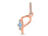 Aquamarine & White Topaz Alphabet P Pendant AQM-RDA-42.