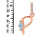 Aquamarine & White Topaz Alphabet P Pendant AQM-RDA-42.
