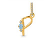 Aquamarine & White Topaz Alphabet P Pendant AQM-RDA-42.
