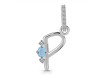 Aquamarine & White Topaz Alphabet P Pendant AQM-RDA-42.