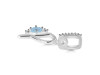 Aquamarine & White Topaz Alphabet P Pendant AQM-RDA-42.