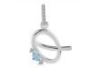 Aquamarine & White Topaz Alphabet Q Pendant AQM-RDA-43.