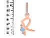Aquamarine & White Topaz Alphabet R Pendant AQM-RDA-44.
