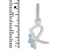 Aquamarine & White Topaz Alphabet R Pendant AQM-RDA-44.