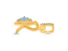 Aquamarine & White Topaz Alphabet R Pendant AQM-RDA-44.