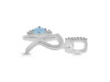Aquamarine & White Topaz Alphabet R Pendant AQM-RDA-44.