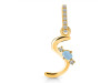 Aquamarine & White Topaz Alphabet S Pendant AQM-RDA-45.