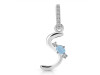 Aquamarine & White Topaz Alphabet S Pendant AQM-RDA-45.
