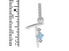 Aquamarine & White Topaz Alphabet T Pendant AQM-RDA-46.