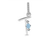 Aquamarine & White Topaz Alphabet T Pendant AQM-RDA-46.