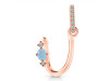 Aquamarine & White Topaz Alphabet U Pendant AQM-RDA-47.