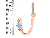 Aquamarine & White Topaz Alphabet U Pendant AQM-RDA-47.