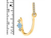 Aquamarine & White Topaz Alphabet U Pendant AQM-RDA-47.