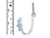 Aquamarine & White Topaz Alphabet U Pendant AQM-RDA-47.