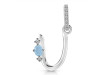 Aquamarine & White Topaz Alphabet U Pendant AQM-RDA-47.