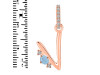 Aquamarine & White Topaz Alphabet V Pendant AQM-RDA-48.