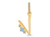 Aquamarine & White Topaz Alphabet V Pendant AQM-RDA-48.
