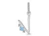 Aquamarine & White Topaz Alphabet V Pendant AQM-RDA-48.