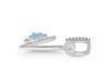 Aquamarine & White Topaz Alphabet V Pendant AQM-RDA-48.