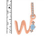 Aquamarine & White Topaz Alphabet W Pendant AQM-RDA-49.