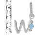 Aquamarine & White Topaz Alphabet W Pendant AQM-RDA-49.