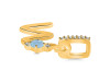 Aquamarine & White Topaz Alphabet W Pendant AQM-RDA-49.