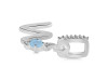 Aquamarine & White Topaz Alphabet W Pendant AQM-RDA-49.