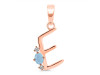 Aquamarine & White Topaz Alphabet E Pendant AQM-RDA-5.