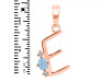 Aquamarine & White Topaz Alphabet E Pendant AQM-RDA-5.