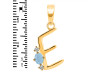 Aquamarine & White Topaz Alphabet E Pendant AQM-RDA-5.