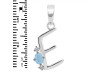 Aquamarine & White Topaz Alphabet E Pendant AQM-RDA-5.