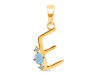 Aquamarine & White Topaz Alphabet E Pendant AQM-RDA-5.