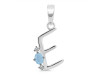 Aquamarine & White Topaz Alphabet E Pendant AQM-RDA-5.