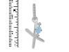 Aquamarine & White Topaz Alphabet X Pendant AQM-RDA-50.