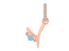 Aquamarine & White Topaz Alphabet Y Pendant AQM-RDA-51.