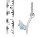 Aquamarine & White Topaz Alphabet Y Pendant AQM-RDA-51.