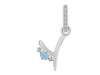 Aquamarine & White Topaz Alphabet Y Pendant AQM-RDA-51.