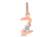 Aquamarine & White Topaz Alphabet Z Pendant AQM-RDA-52.
