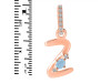 Aquamarine & White Topaz Alphabet Z Pendant AQM-RDA-52.